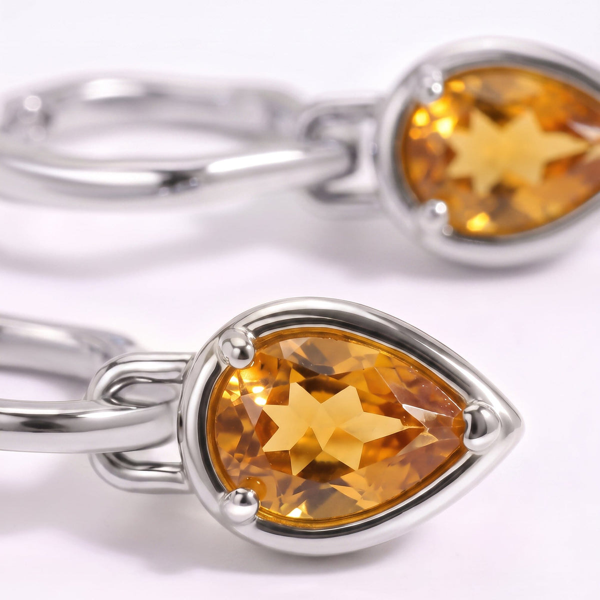 Citrine Talis Hoops - November Birthstone