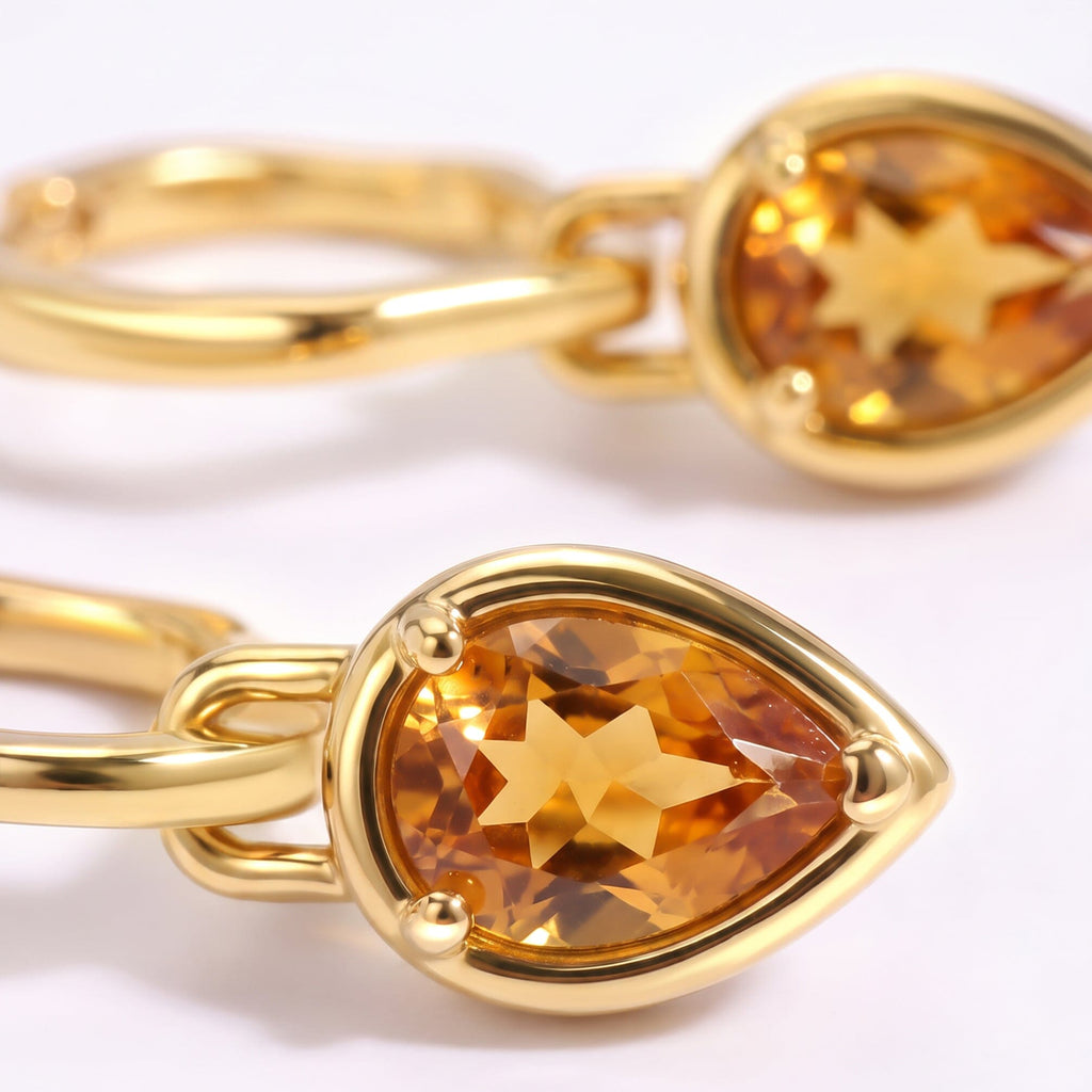Citrine Talis Hoops - November Birthstone
