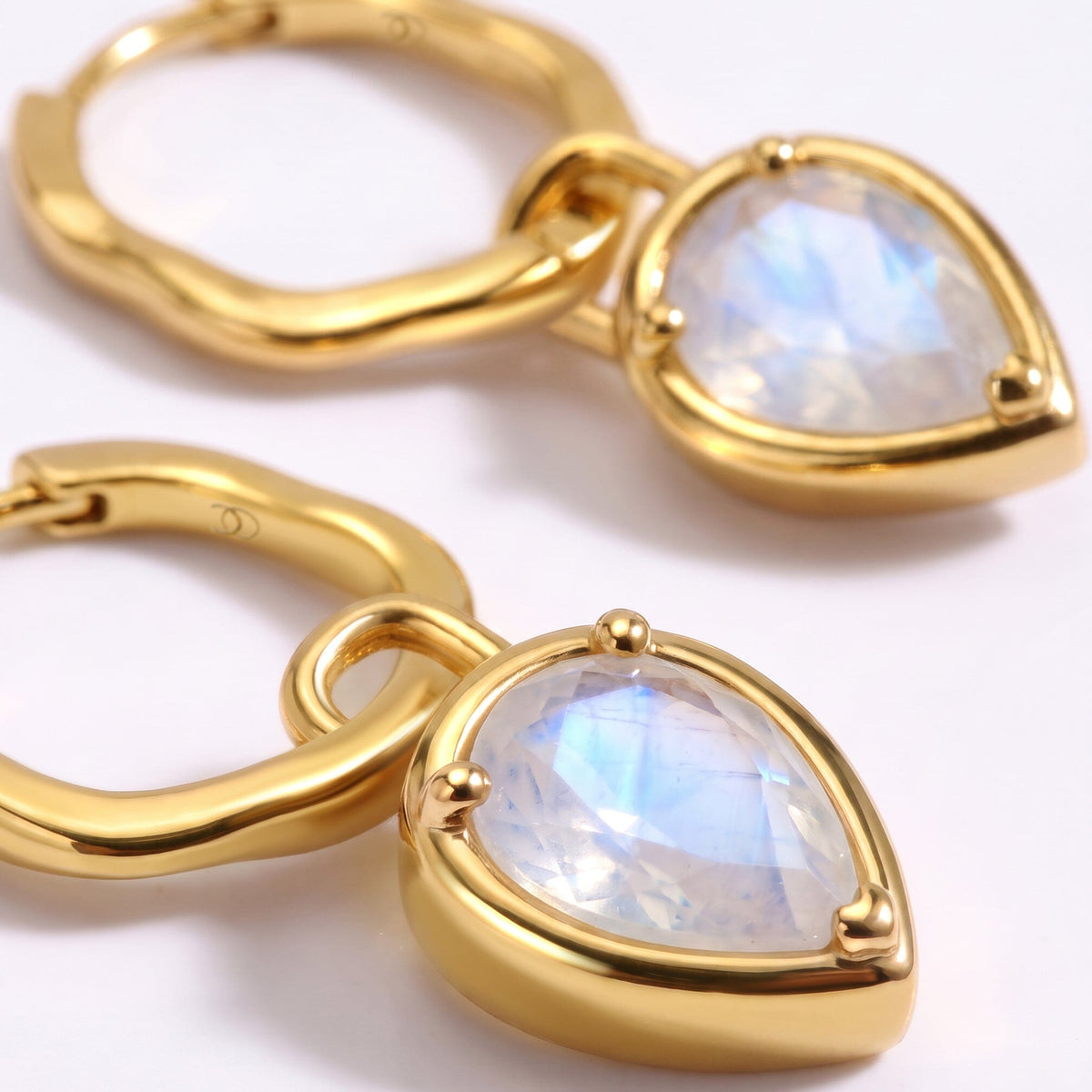 Moonstone Talis Hoops - June Birthstone