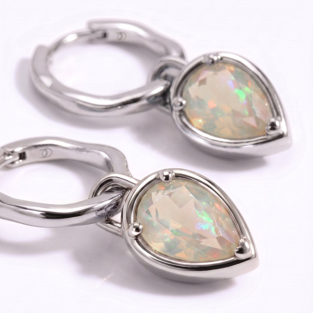 Opal Talis Hoops - October Birthstone