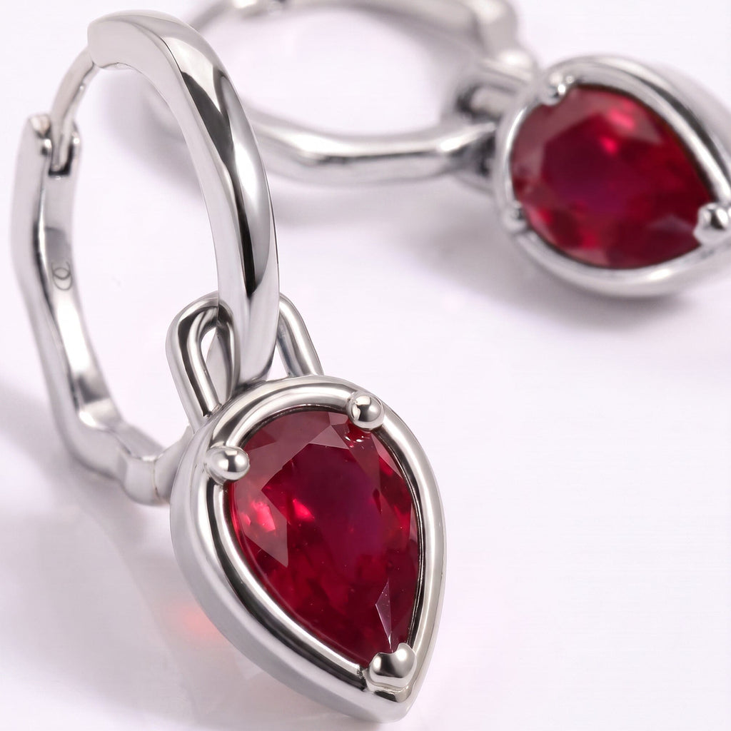 Ruby Talis Hoops - July Birthstone