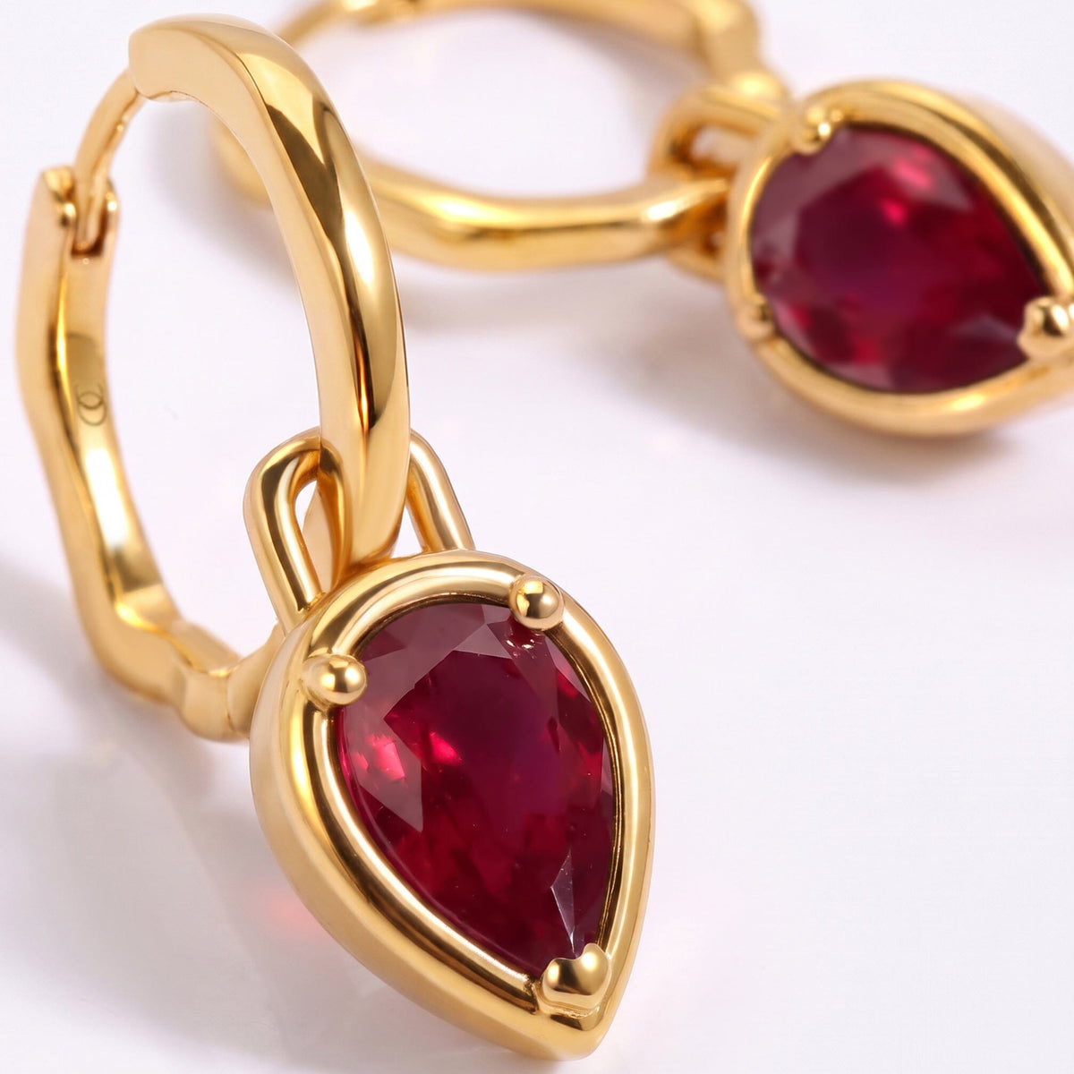 Ruby Talis Hoops - July Birthstone