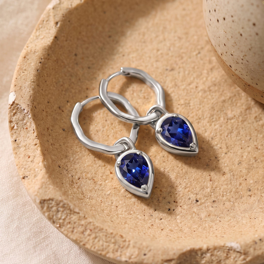 Blue Sapphire Talis Hoops - September Birthstone