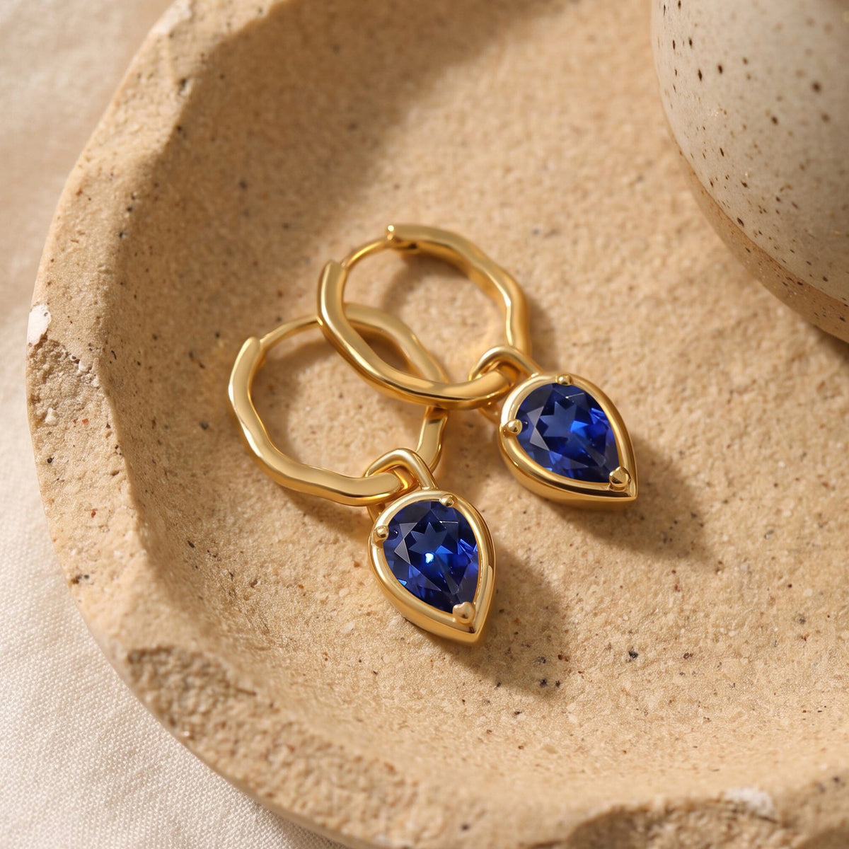 Blue Sapphire Talis Hoops - September Birthstone