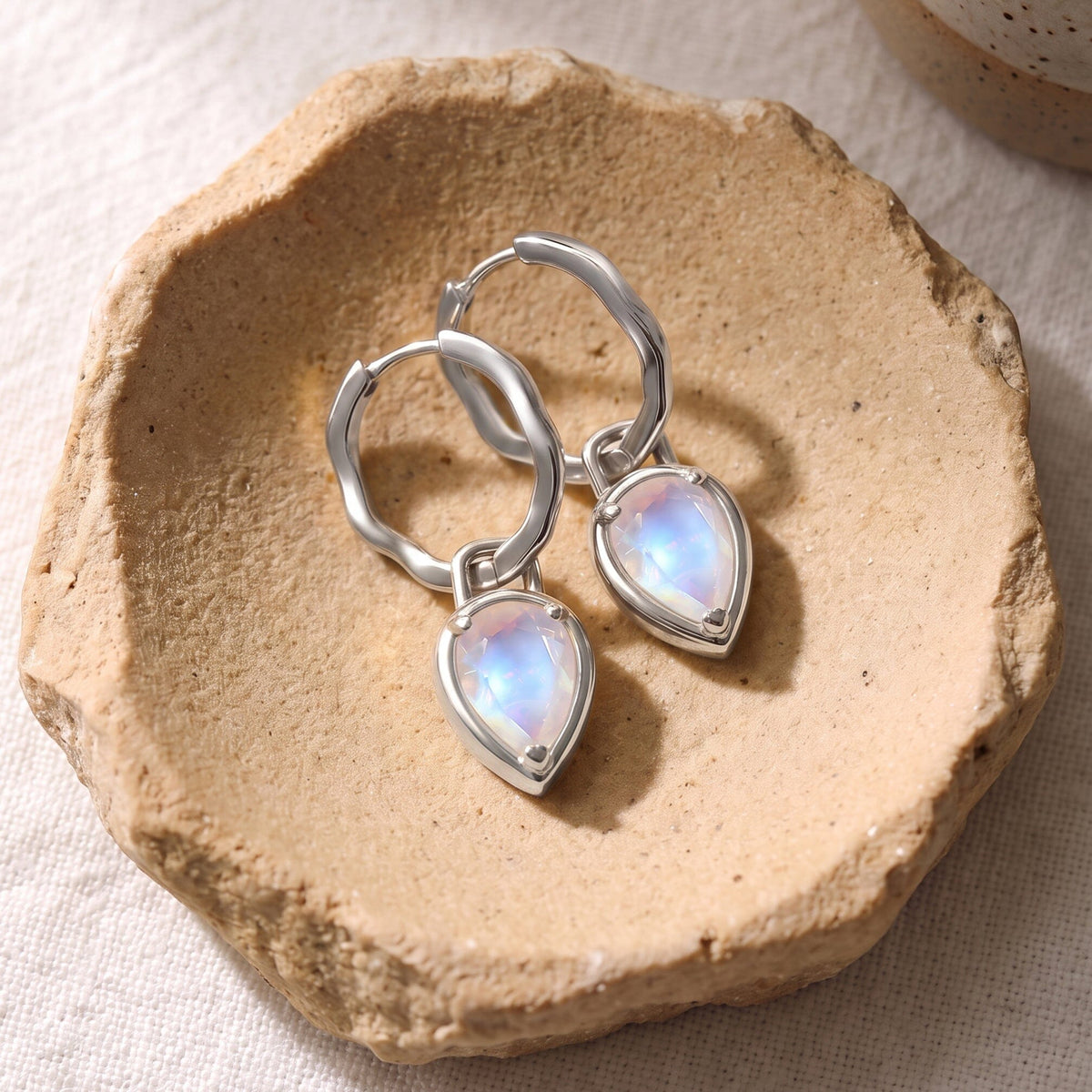 Moonstone Talis Hoops - June Birthstone