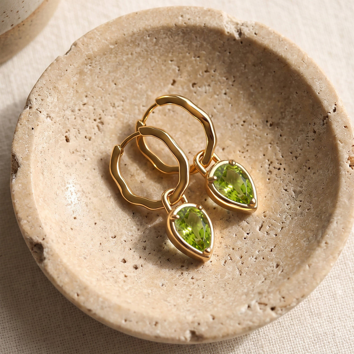 Peridot Talis Hoops - August Birthstone