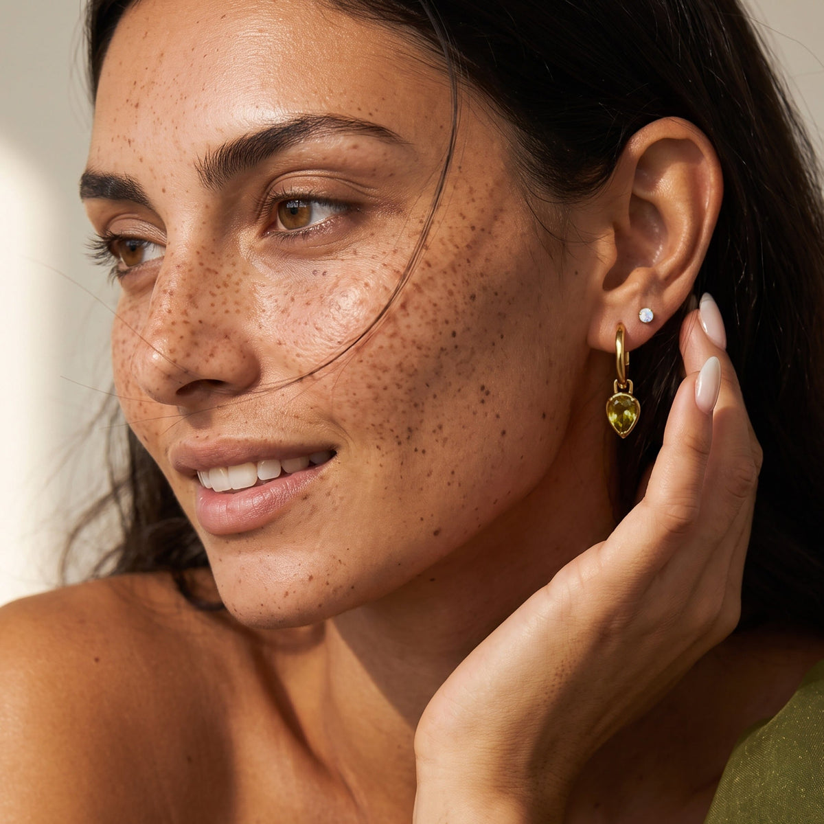Peridot Talis Hoops - August Birthstone