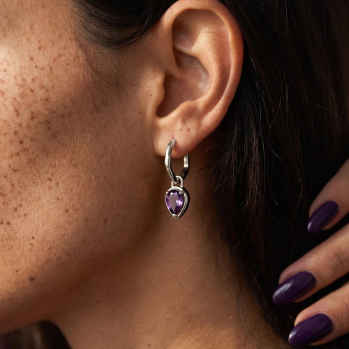 Amethyst Talis Hoops - February Birthstone
