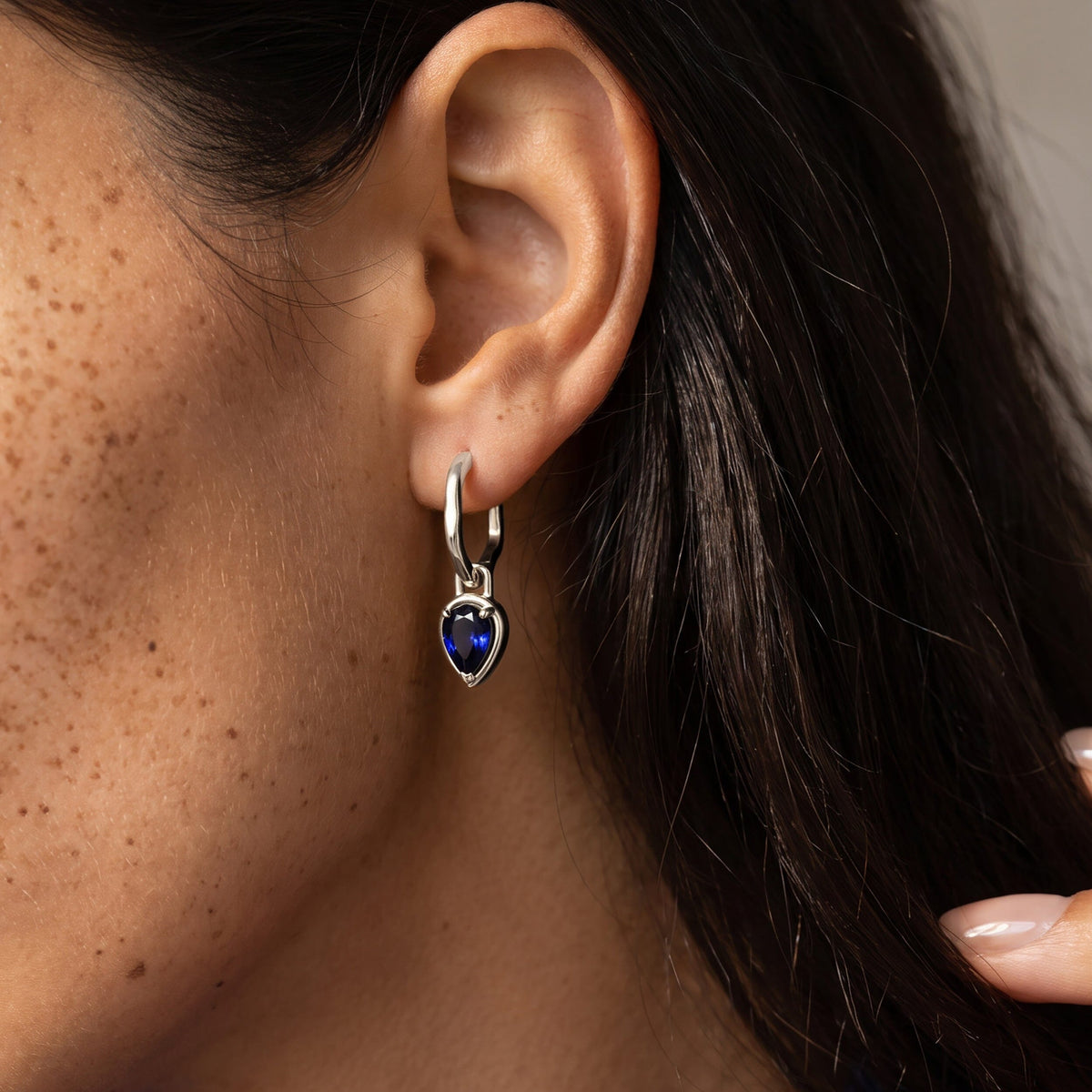 Blue Sapphire Talis Hoops - September Birthstone