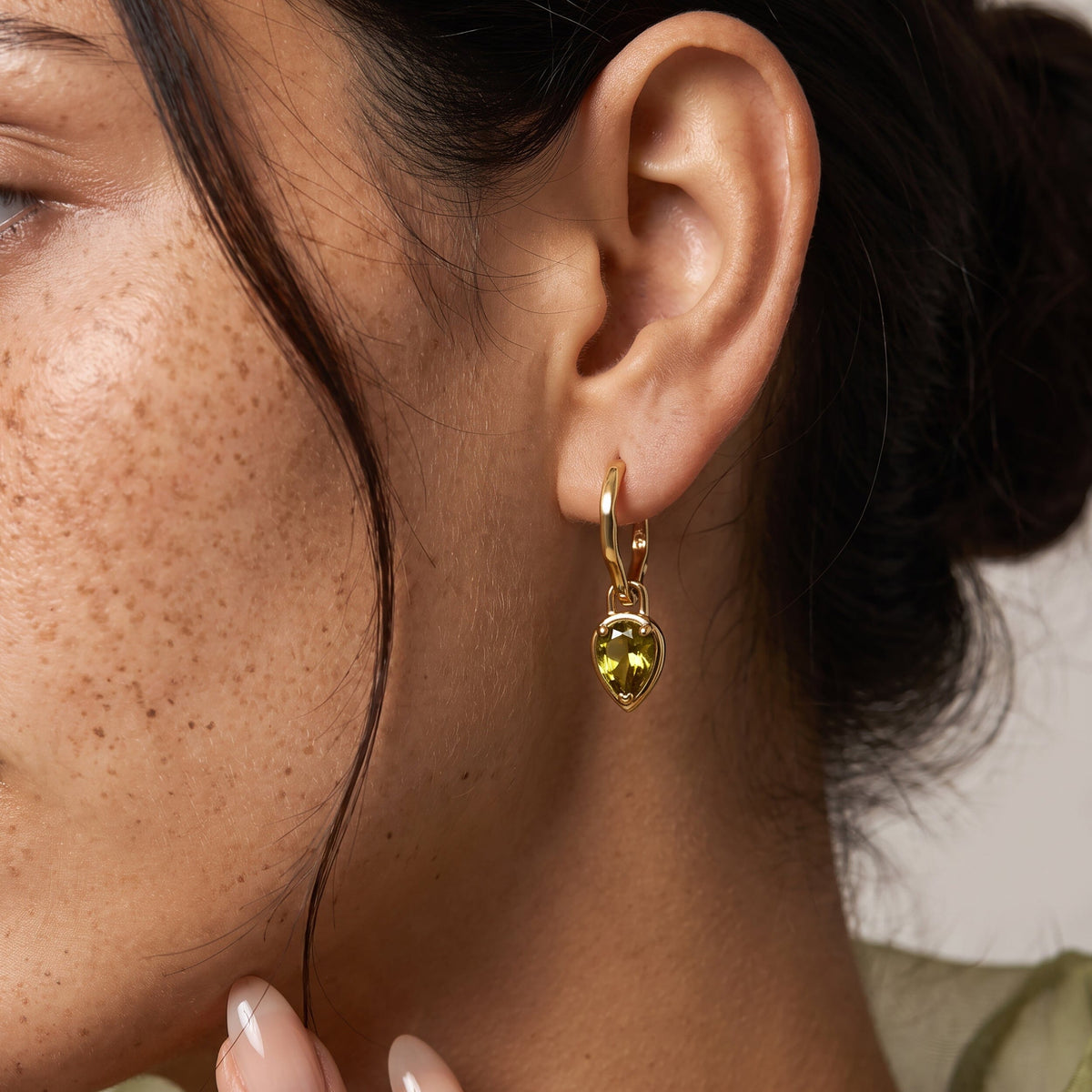 Peridot Talis Hoops - August Birthstone
