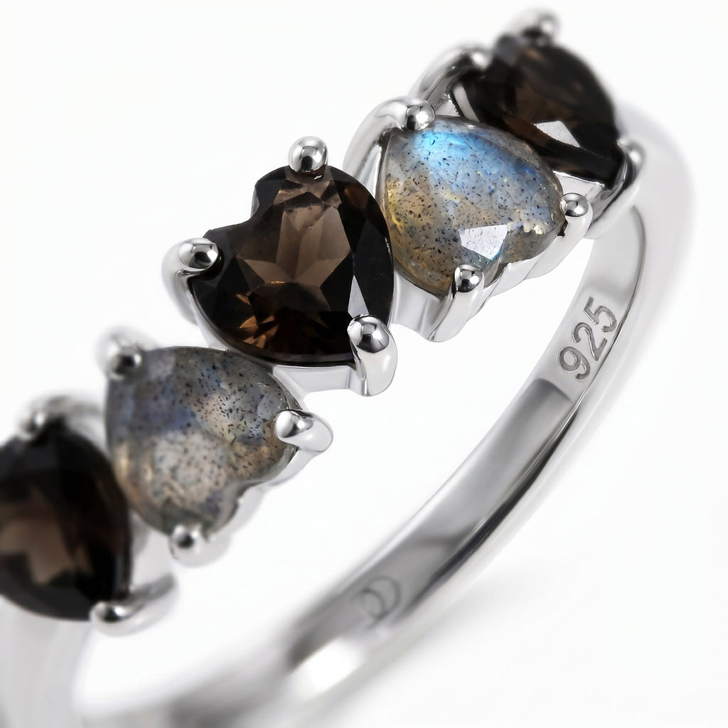 Black Obsidian Labradorite Ring - Crush