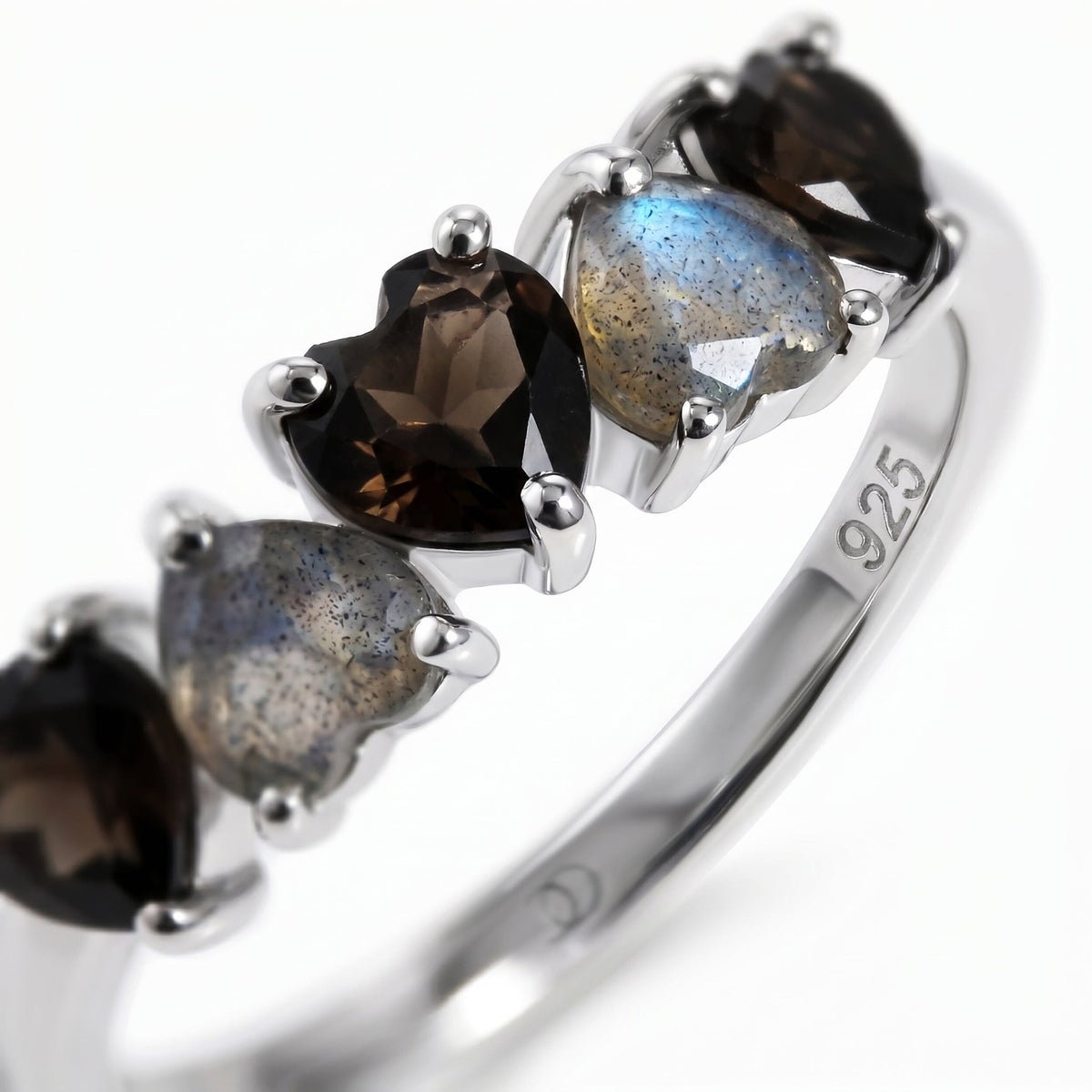 Black Obsidian Labradorite Ring - Crush