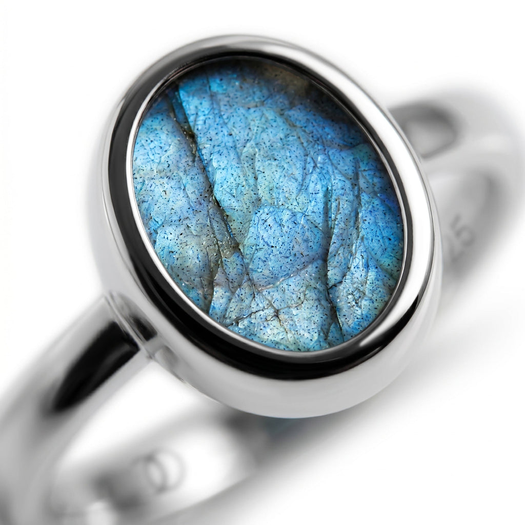 Enfolded Labradorite & Waves Rings