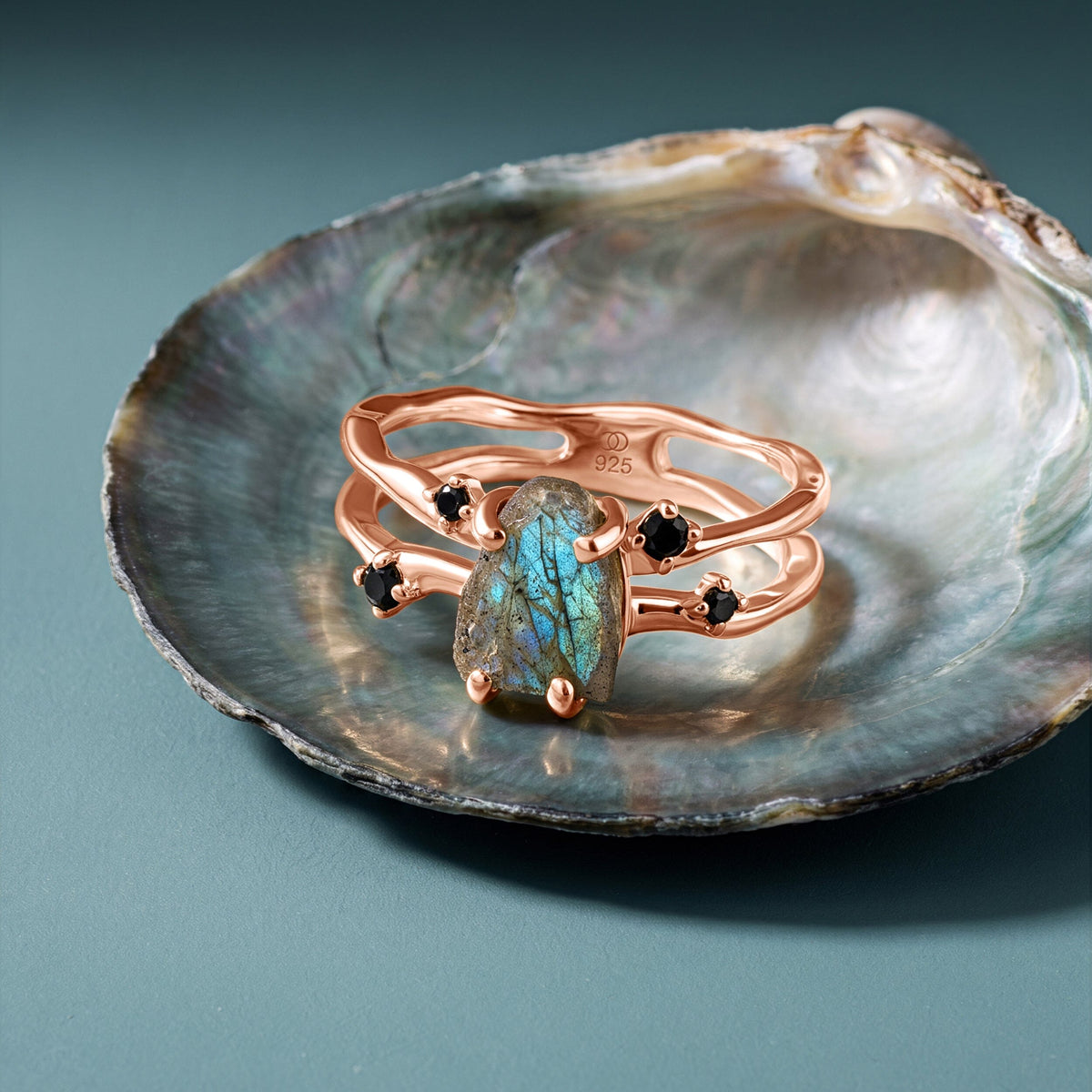 Labradorite Flow & Stardust Rings