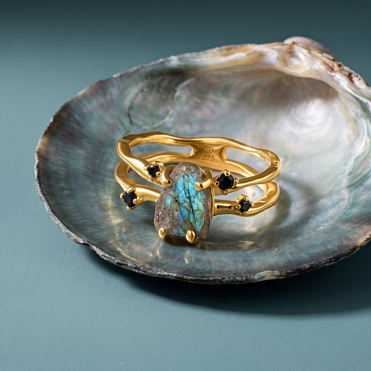 Labradorite Flow & Stardust & Waves Rings