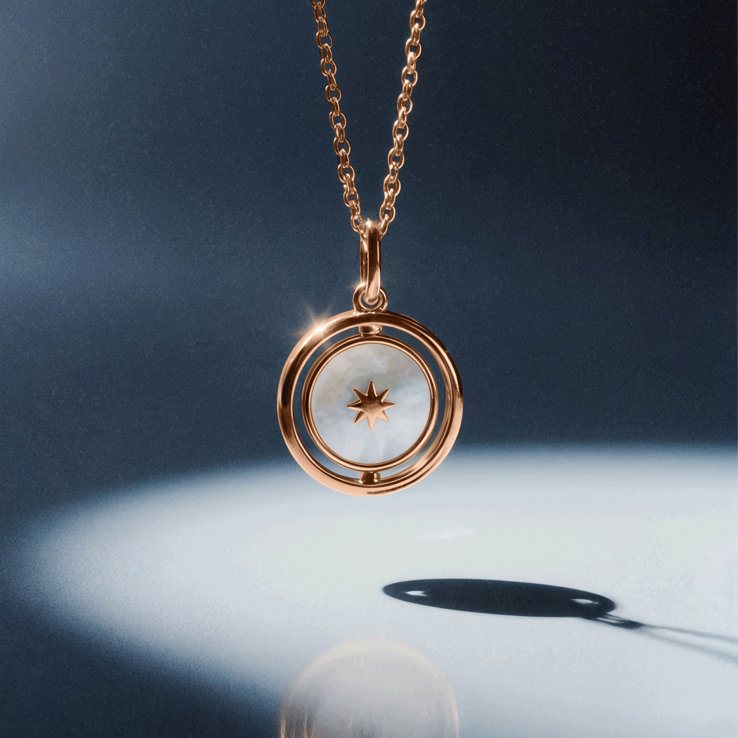Black Onyx Night & Day Spinning Necklace & Herringbone Chain