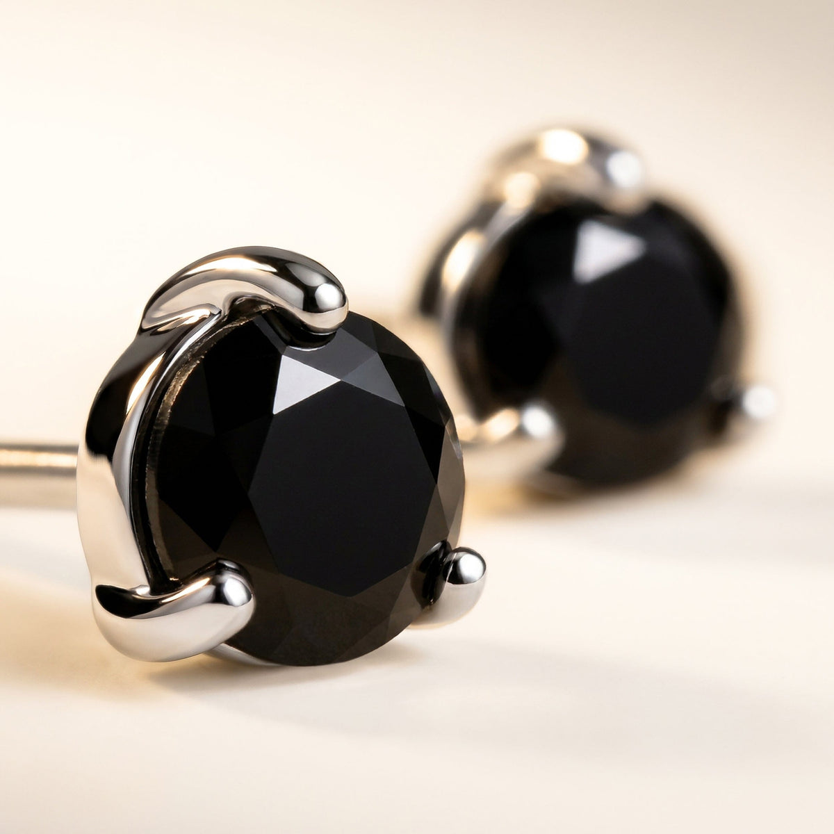 Black Obsidian Round Studs