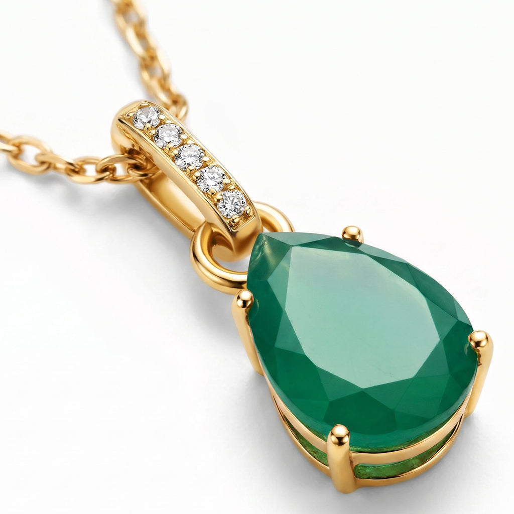 Green Onyx Necklace Sway - May Birthstone