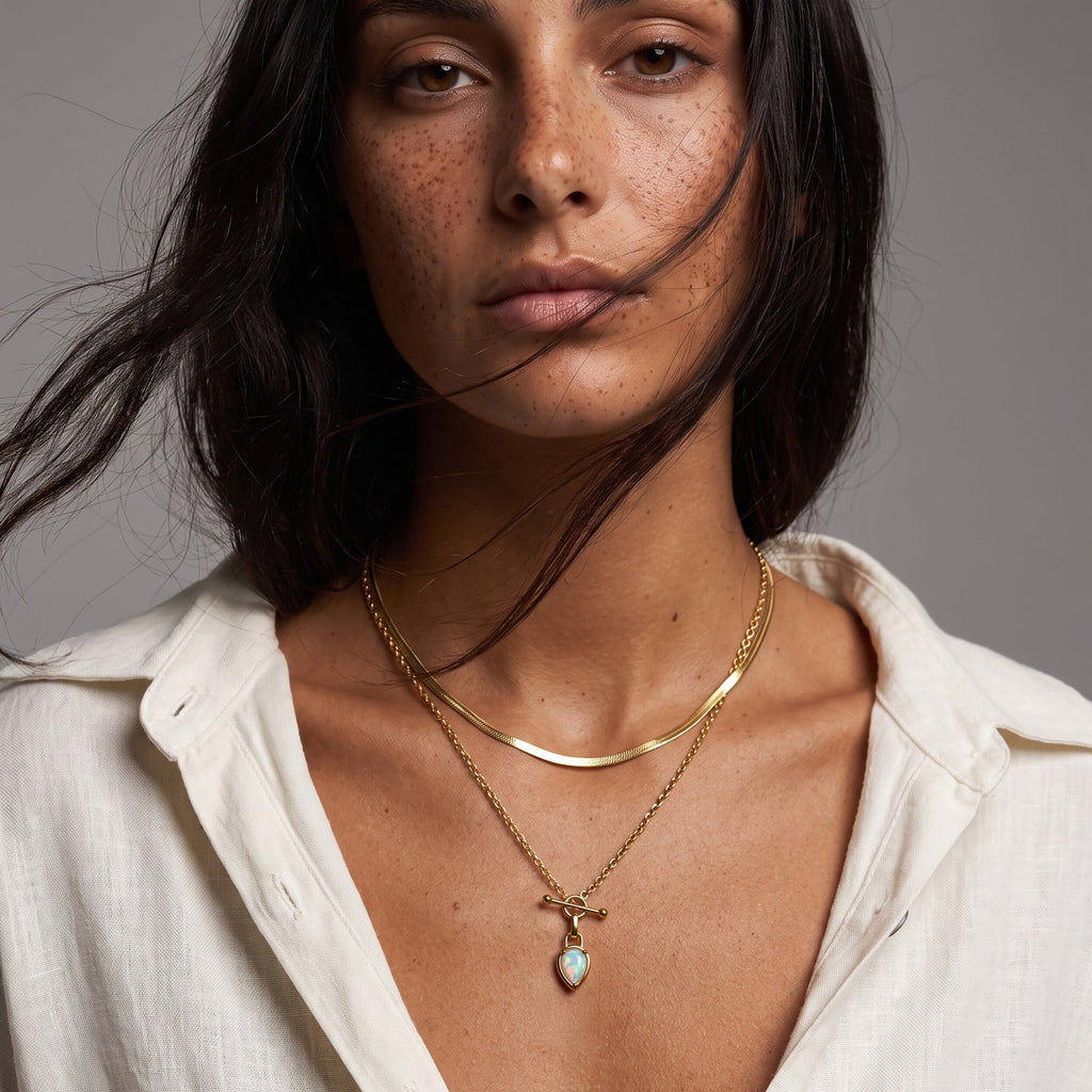 Opal Talis T-Lock Necklace - October Birthstone