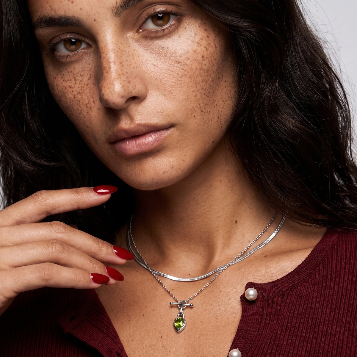 Peridot Talis T-Lock Necklace - August Birthstone