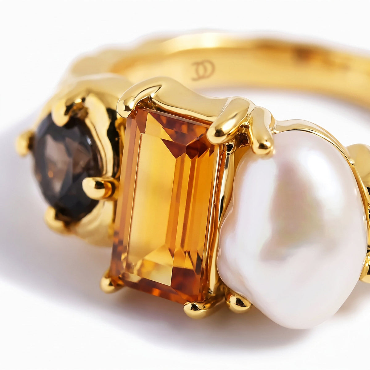 Citrine Pearl Ring - Treasure