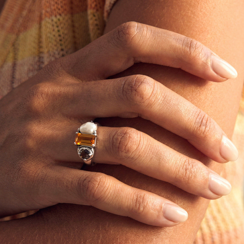 Citrine Pearl Ring - Treasure