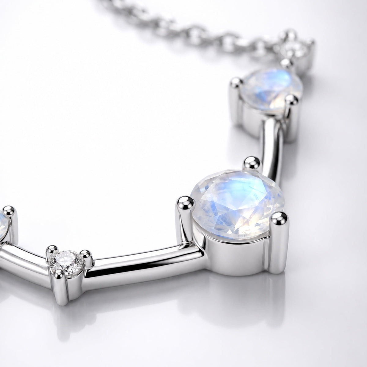Moonstone Aries Zodiac Constellation & Heroine Necklaces