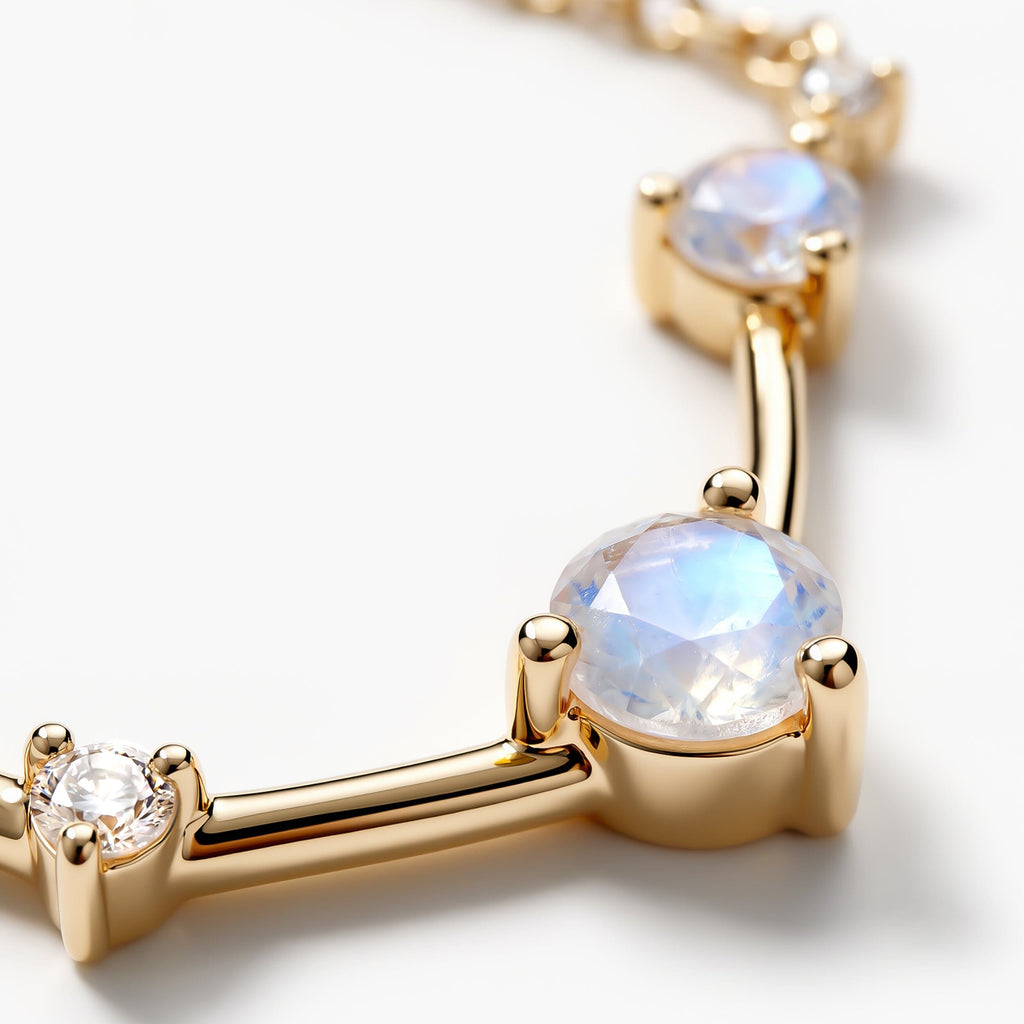 Moonstone Aries Zodiac Constellation & Heroine Necklaces