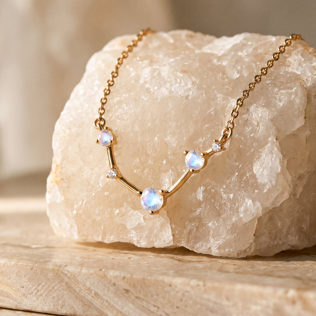 Moonstone Aries Zodiac Constellation & Heroine Necklaces