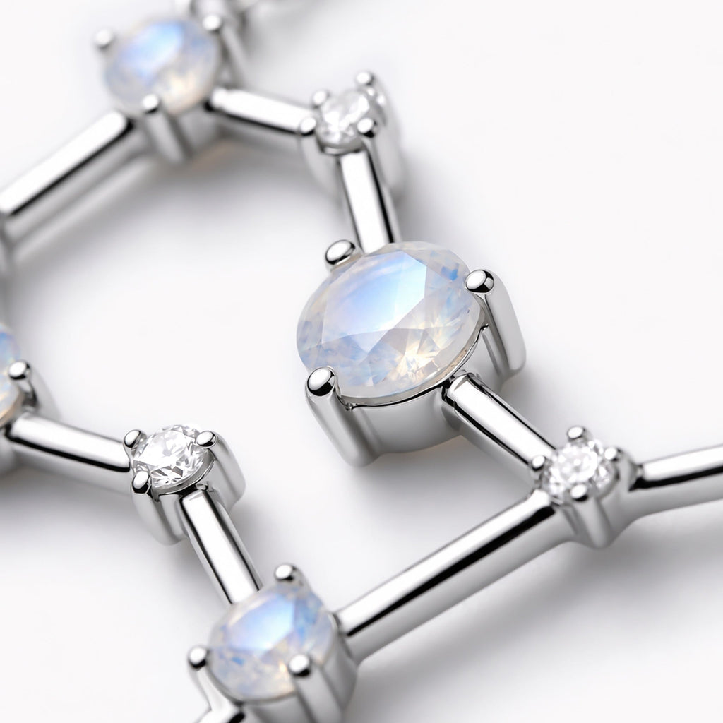 Moonstone Gemini Zodiac Constellation & Heroine Necklaces