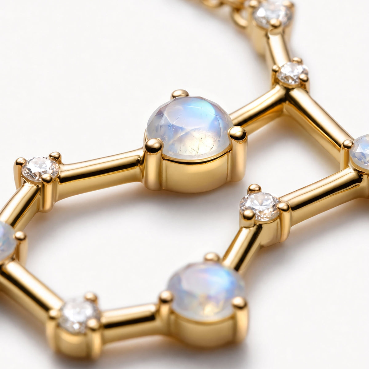 Moonstone Gemini Zodiac Constellation & Heroine Necklaces