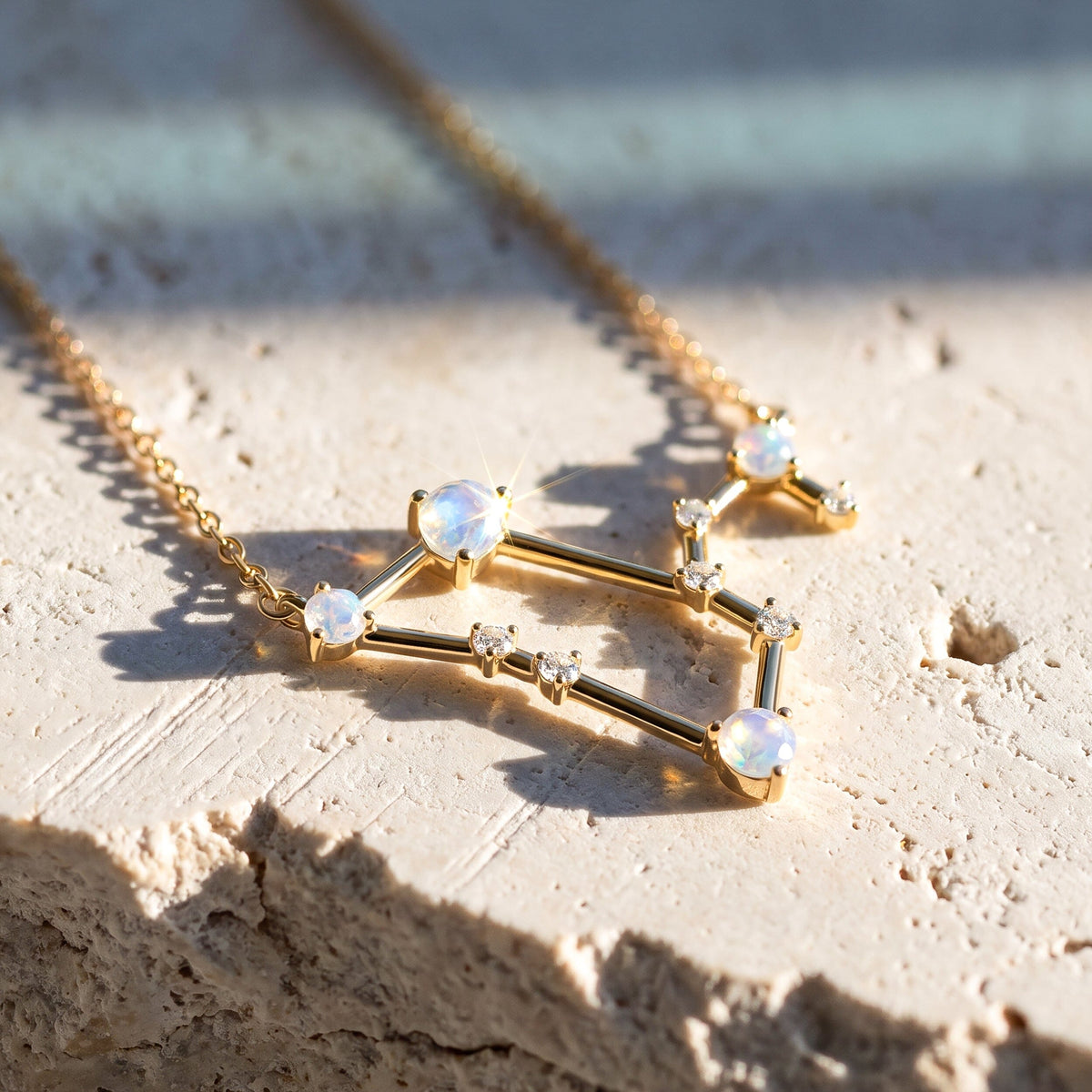 Moonstone Leo Zodiac Constellation & Heroine Necklaces