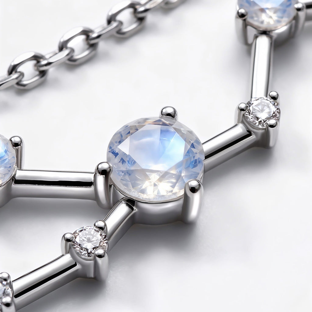 Moonstone Necklace - Taurus Zodiac Constellation