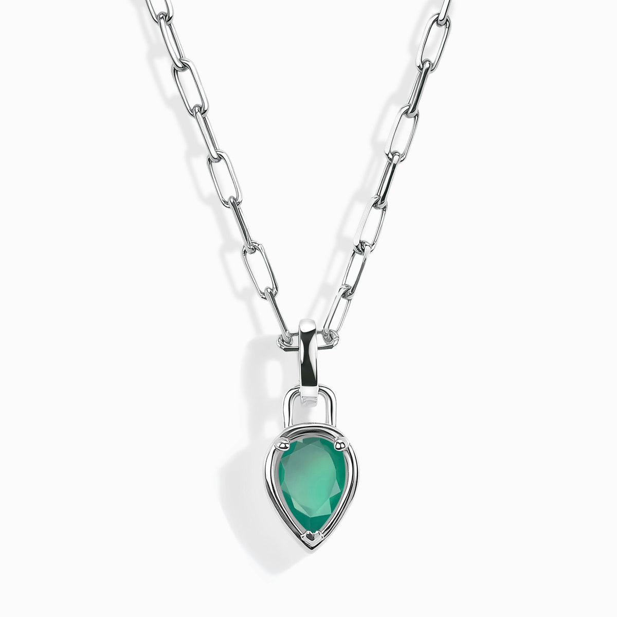 Green Onyx Talis Widelink Necklace - May Birthstone