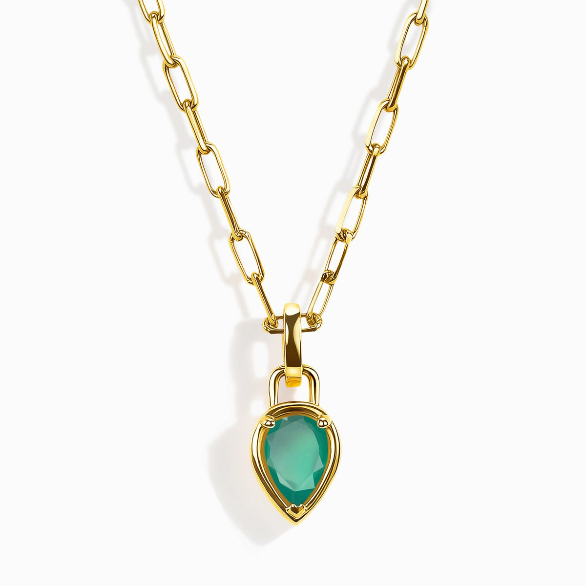 Green Onyx Talis Widelink Necklace - May Birthstone