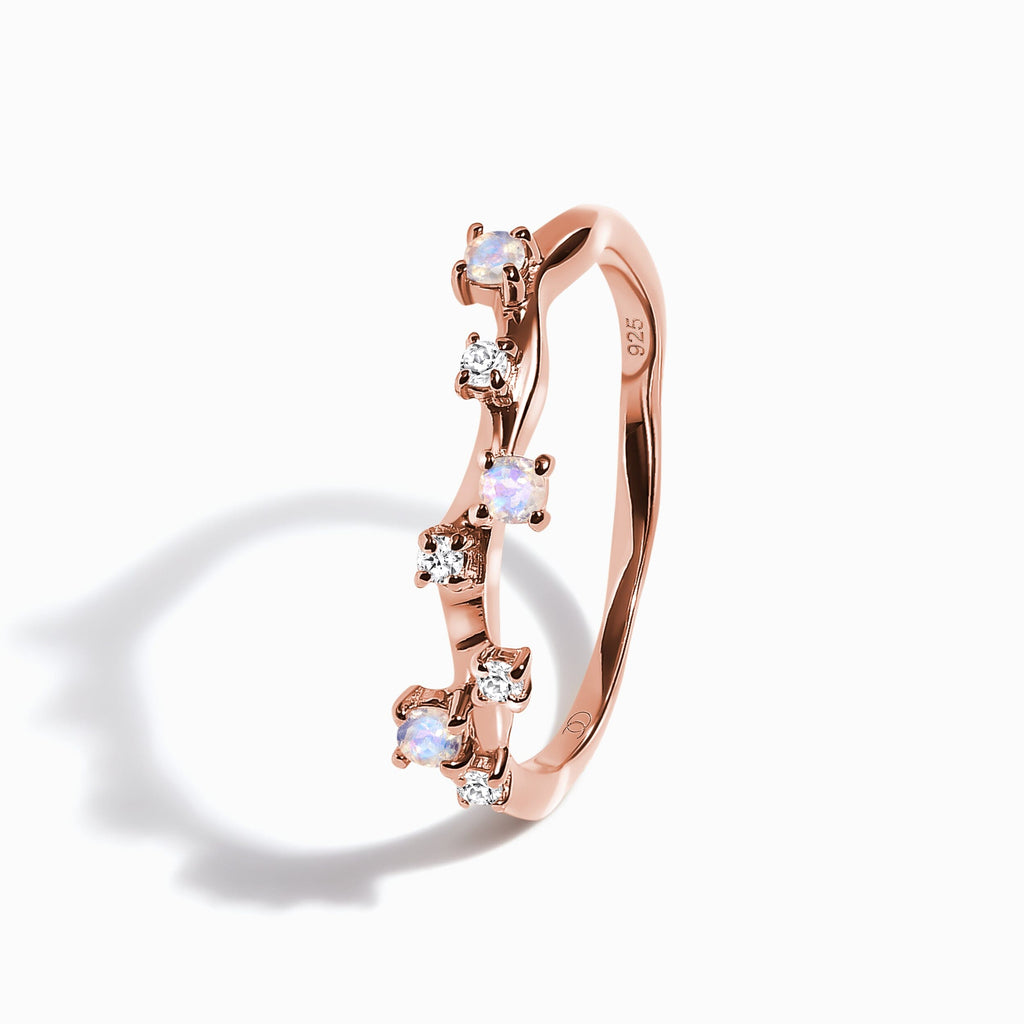 Moonstone Lab Diamond Flow & Stardust Rings
