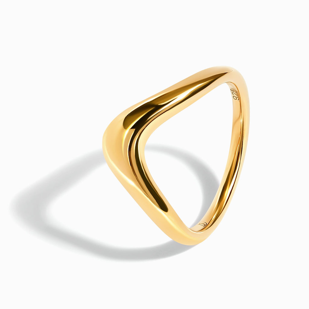 Stackable Ring Band - Dome Wishbone