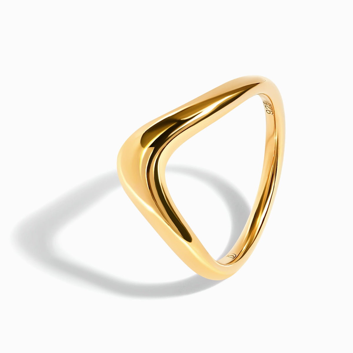 Stackable Ring Band - Dome Wishbone
