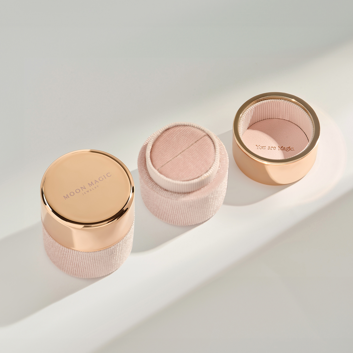 Rose Quartz Skin-Touch & Twinkling & Waves Rings
