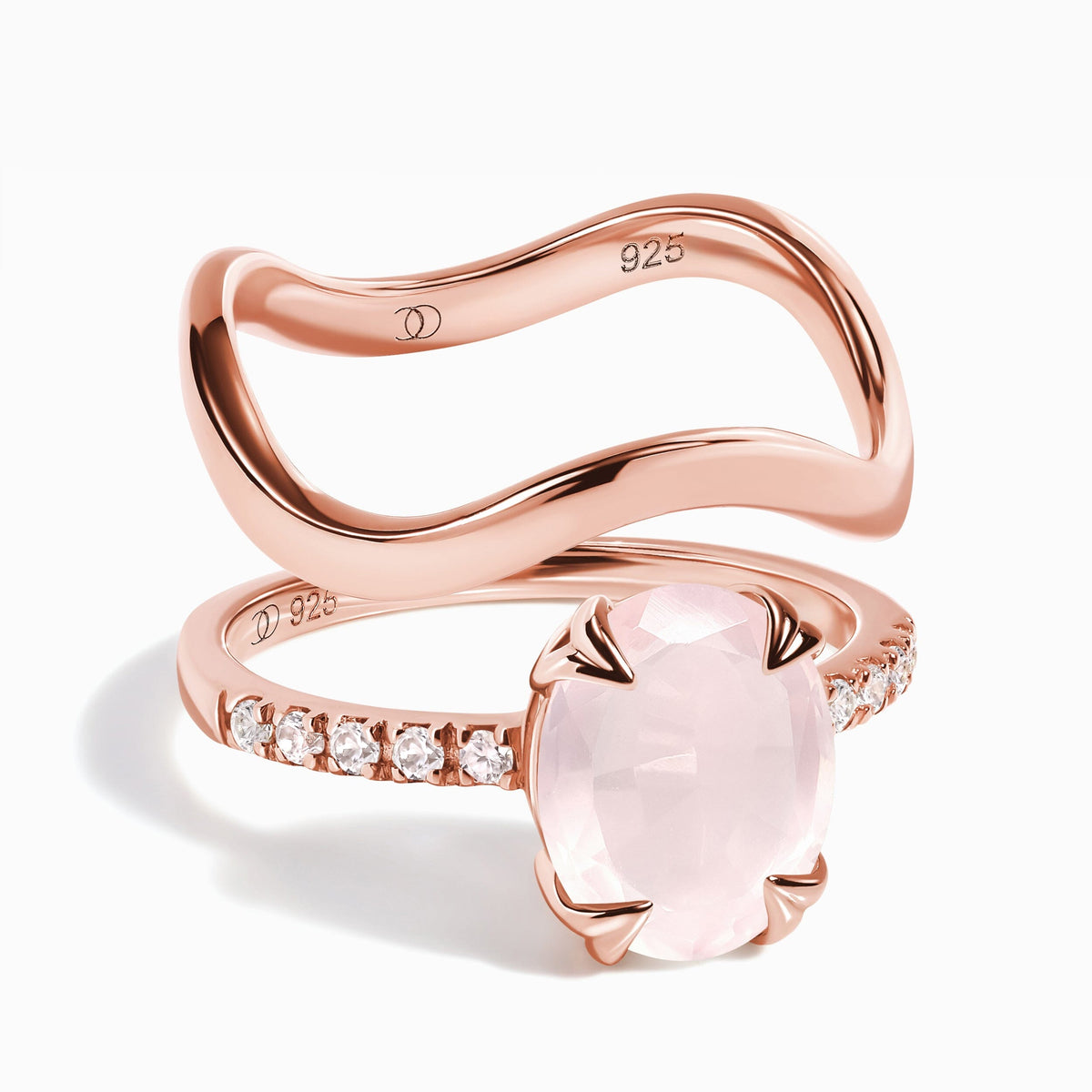 Rose Quartz Harlow & Waves Rings