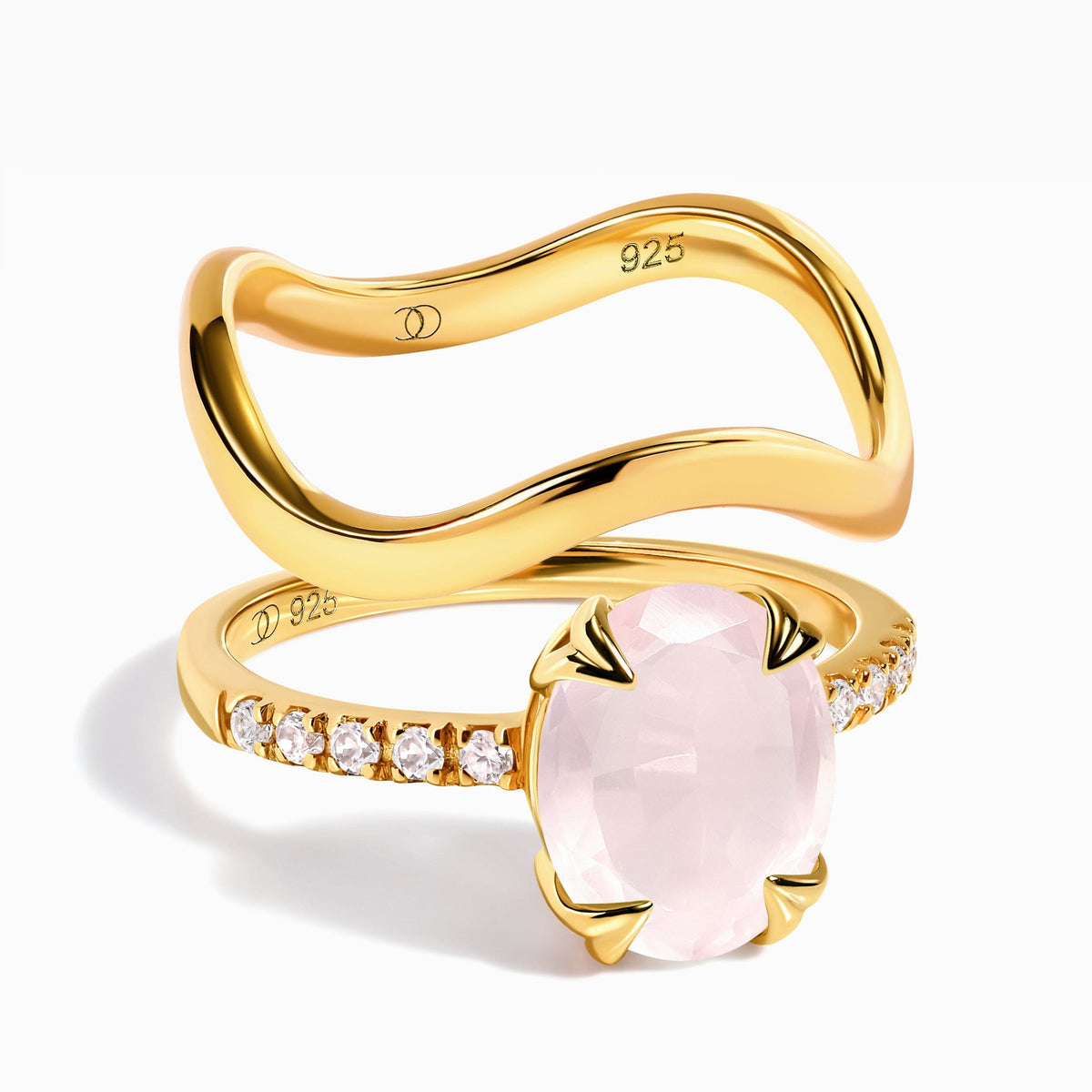 Rose Quartz Harlow & Waves Rings
