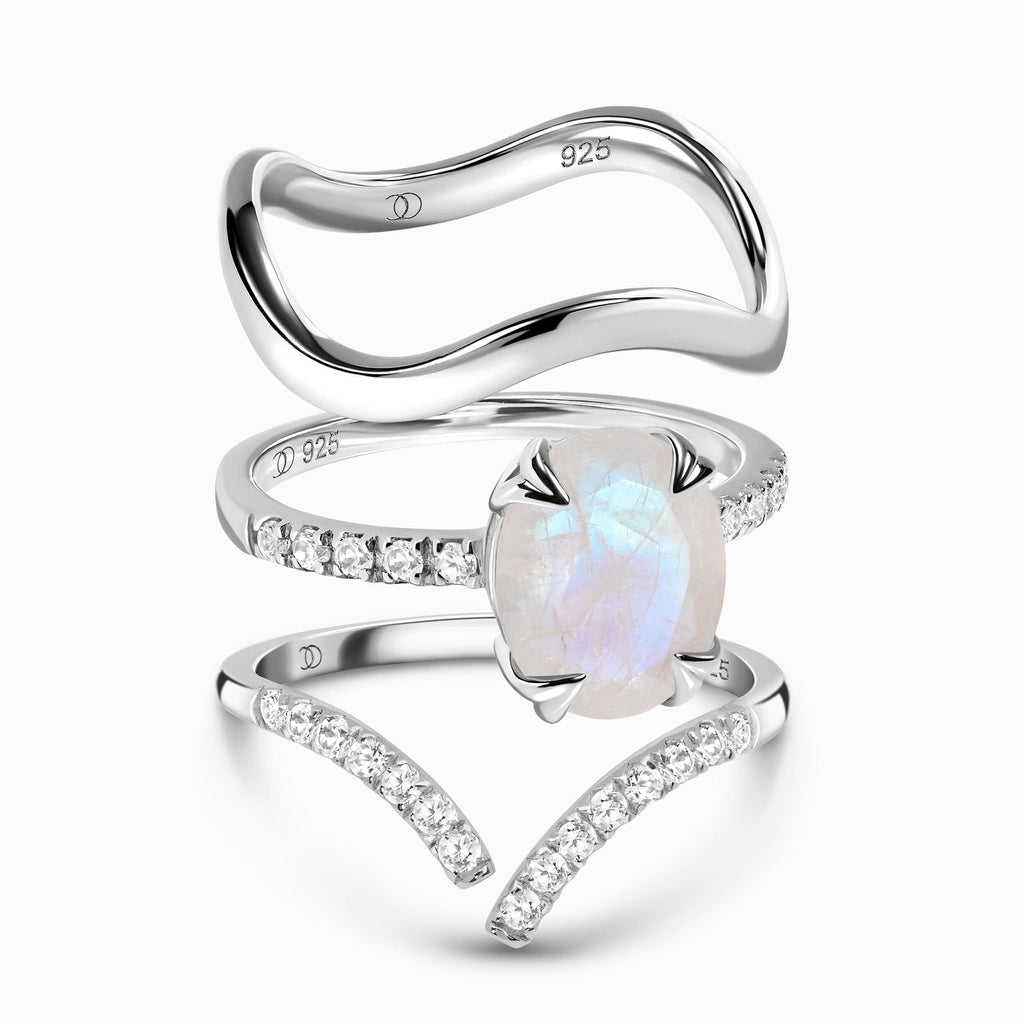 Moonstone Harlow & Infinite & Waves Rings