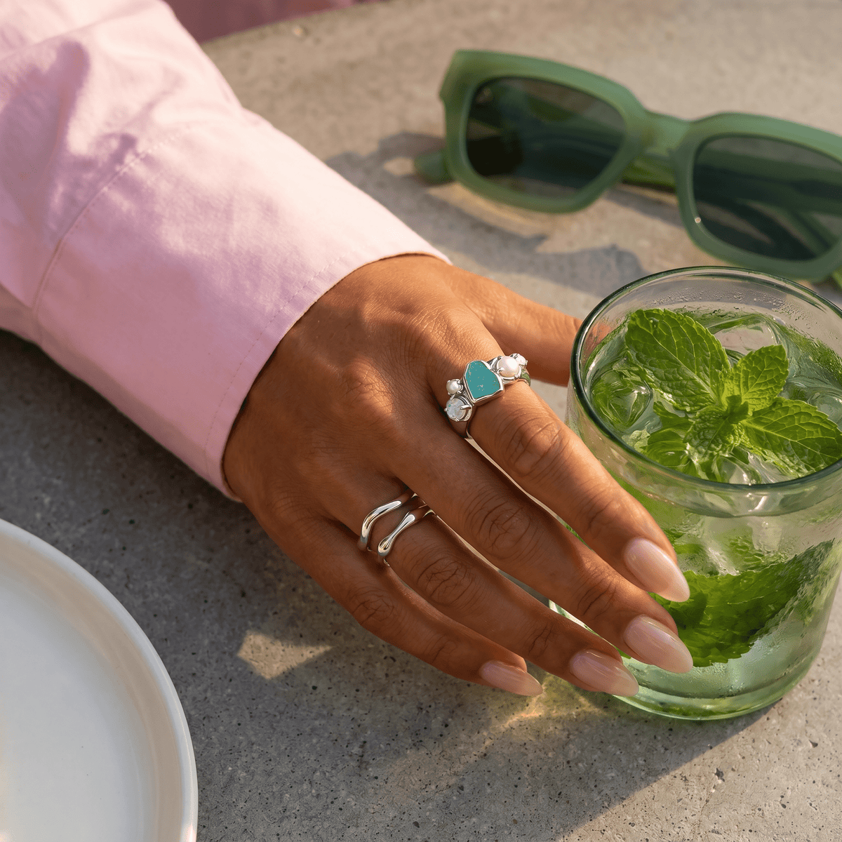 Amazonite Heirloom & Magma Rings