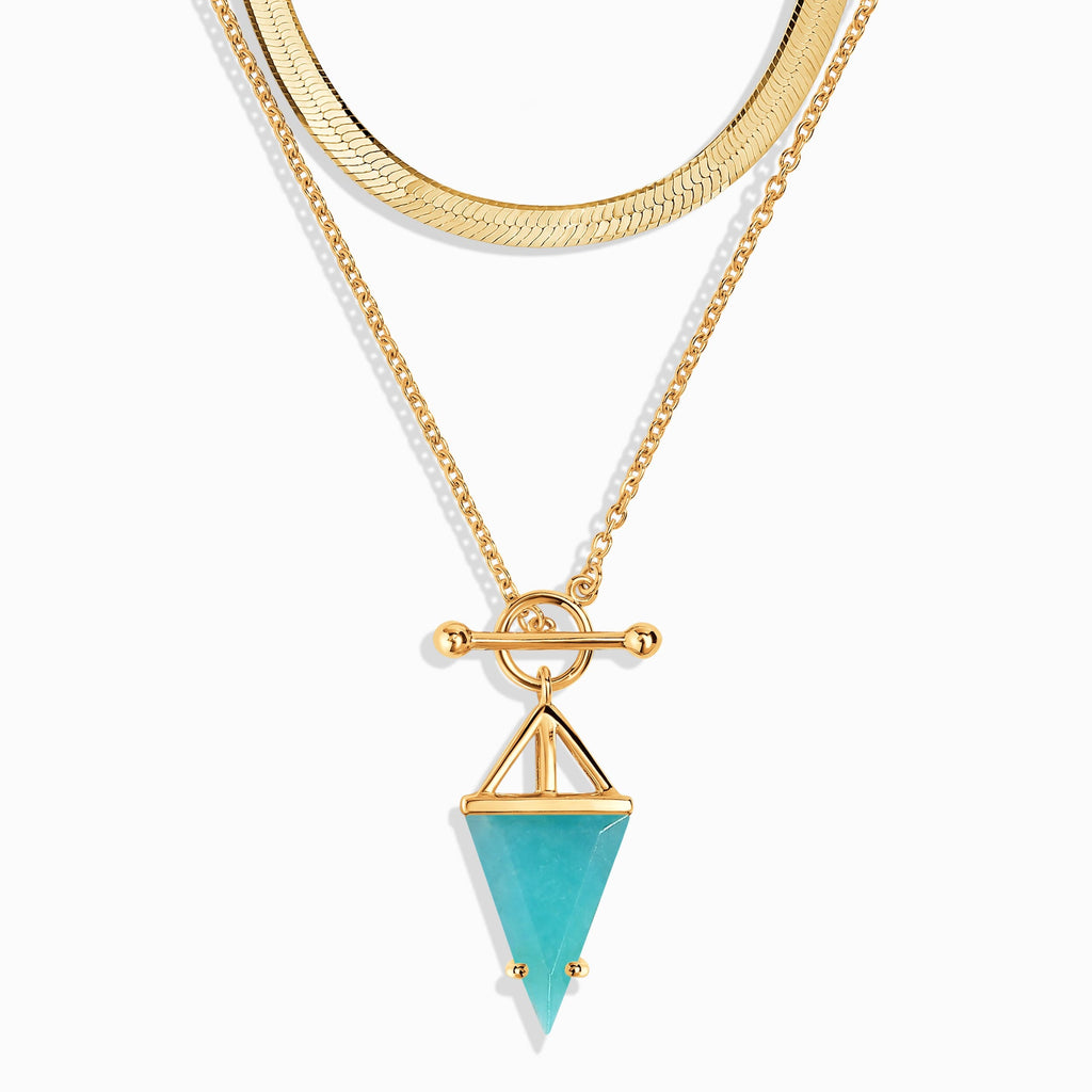 Amazonite Heroine & Herringbone Necklaces