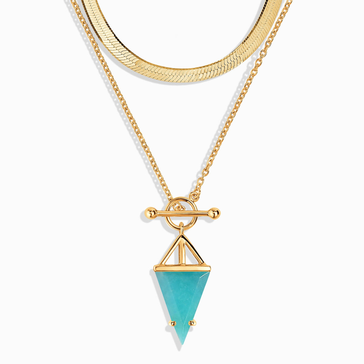 Amazonite Heroine & Herringbone Necklaces