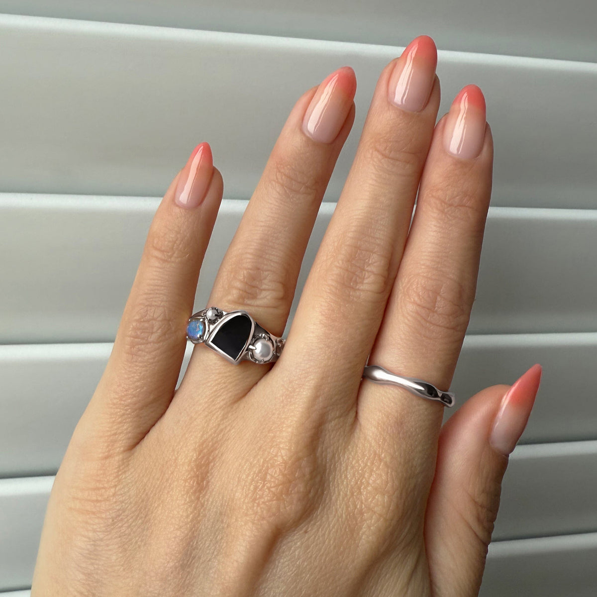 Black Obsidian Heirloom & Magma Rings