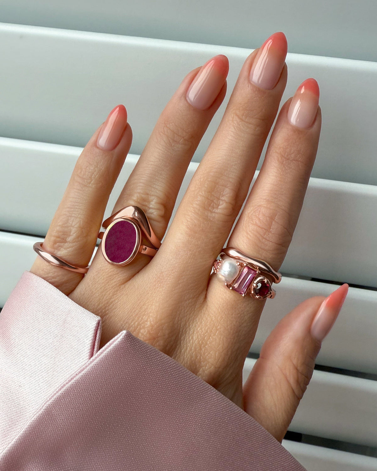 Pink Quartz Ring - Enfolded
