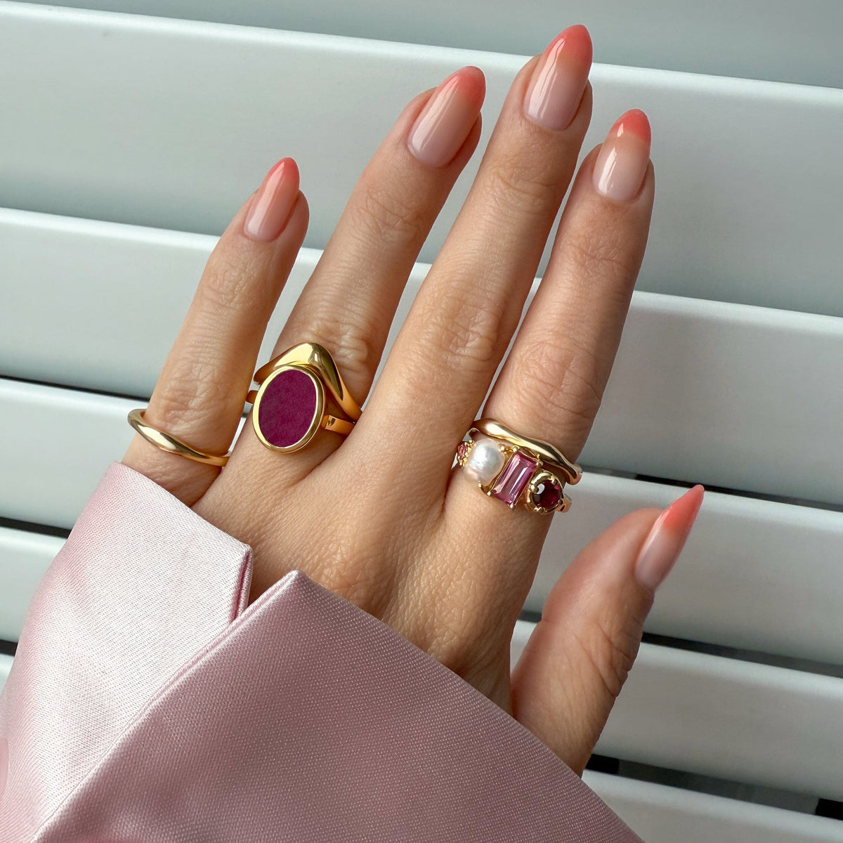 Pink Quartz Ring - Enfolded