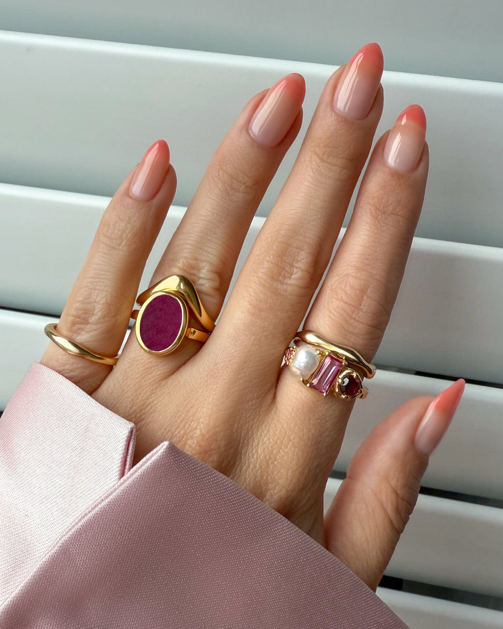 Pink Quartz Ring - Enfolded
