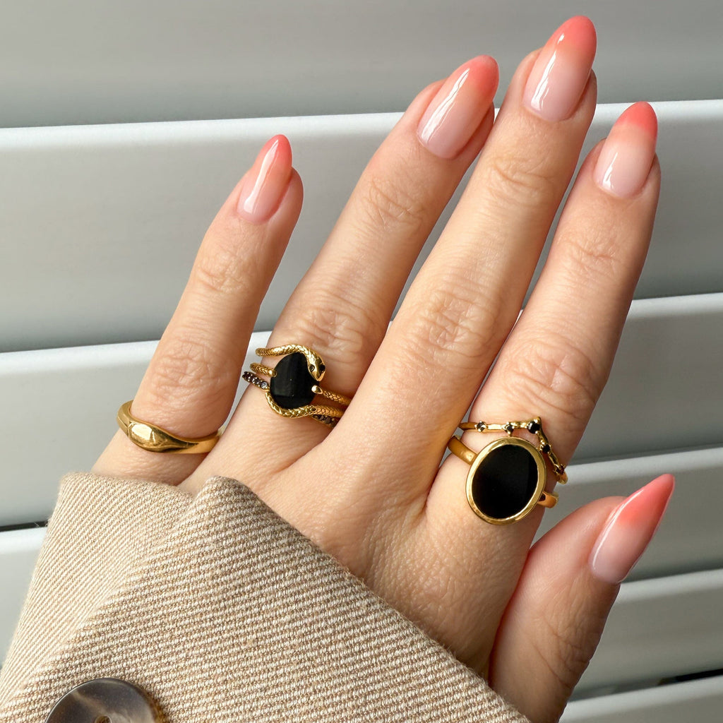 Black Onyx Serpent & Twinkling Rings